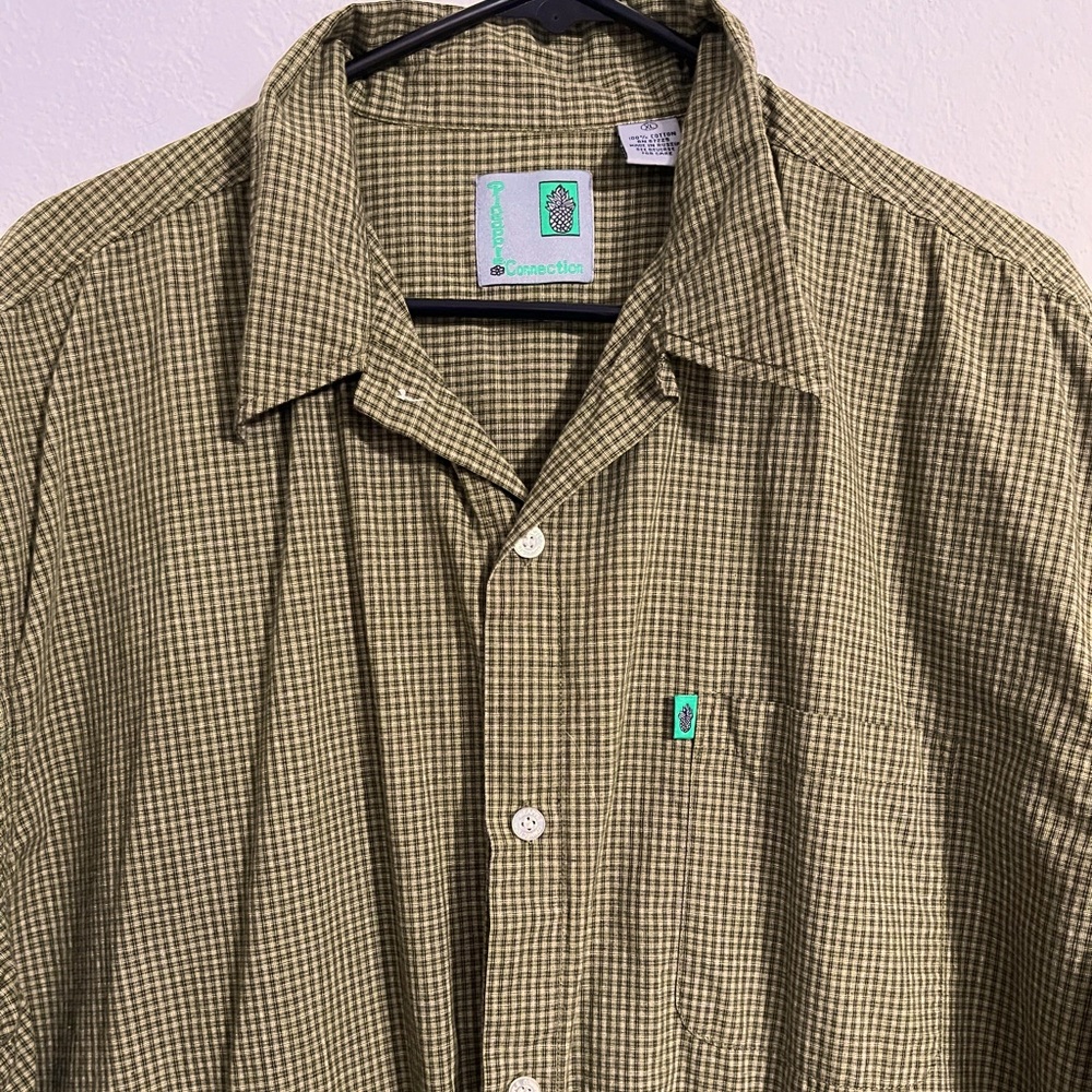 Mustard green dress shirt